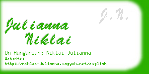 julianna niklai business card